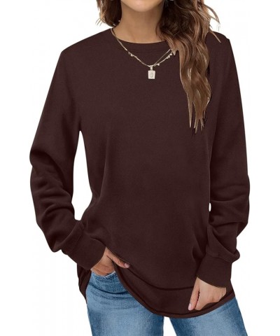 Sweatshirt for Women Fleece Crewneck Sweatshirts Casual Long Sleeve Tunic Tops for Leggings Trendy 2024 A06-wine $5.69 T-Shirts