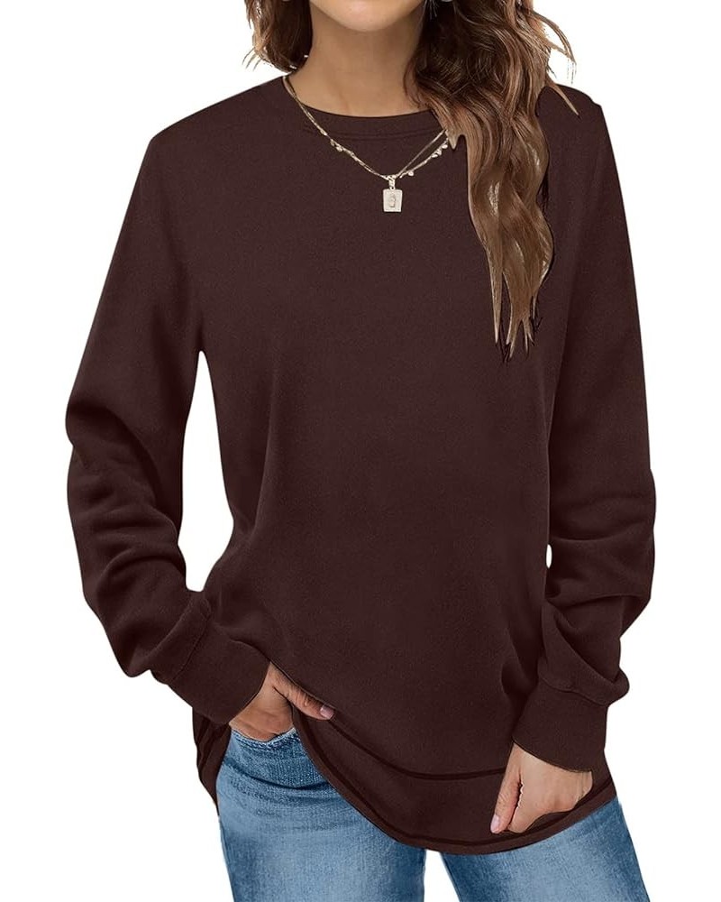 Sweatshirt for Women Fleece Crewneck Sweatshirts Casual Long Sleeve Tunic Tops for Leggings Trendy 2024 A06-wine $5.69 T-Shirts