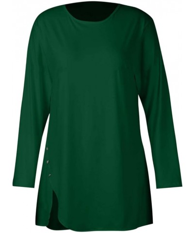 Tunic Tops for Women Loose Fit Irregular Hem Trendy Tunic Tops Crewneck Oversized Blouses Loose Shirts Tops A-green $10.50 Tops