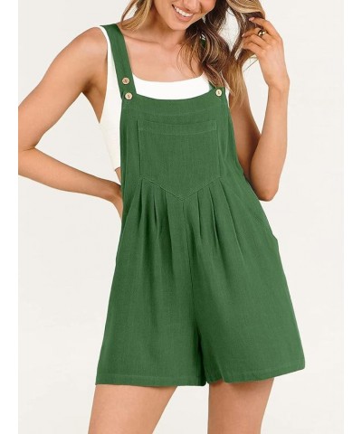 Women Summer Sleeveless Rompers Spaghetti Strap Suspender Bib Dungarees Baggy Wide Leg Overall Shorts Jumpsuit with Pockets C...