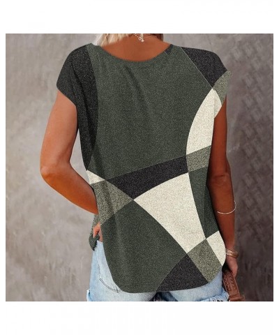 Women's Short Sleeve Tunic Tops Basic Loose Batwing Sleeve Casual Tees Summer Geometric Graphic Color Block Blouses 02♛gray $...