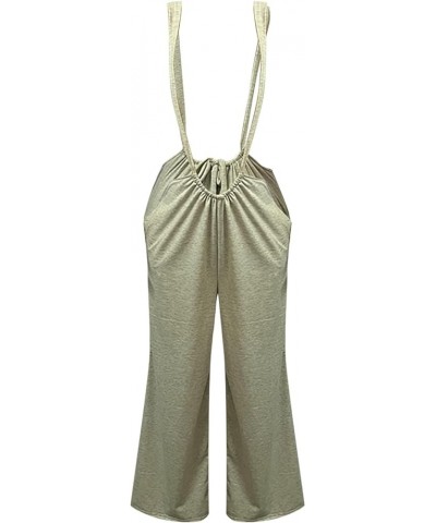 Womens Summer Solid Cotton Linen Jumpsuits Plus Size Wide Leg One Piece Beach Sleeveless Pockets Rompers Overalls 4-white $9....