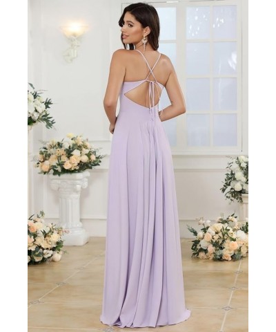 V Neck Satin Bridesmaid Dresses with Silt Long Spaghetti Straps Formal Evening Dresses for Women 2024 QA122 Peacock $28.06 Dr...