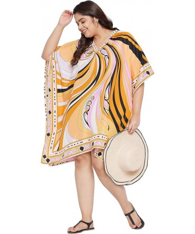 Gypsie Blu Women Caftan Tunic Top African Dashiki Kimono Dress Summer Sundress Tunic Plus Size Mini Dress Yellow Caftan Cover...