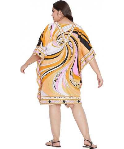 Gypsie Blu Women Caftan Tunic Top African Dashiki Kimono Dress Summer Sundress Tunic Plus Size Mini Dress Yellow Caftan Cover...