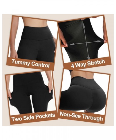 Biker Shorts for Women - 8" High Waisted Tummy Control Workout Womens Shorts for Gym Yoga 8 inch(2 Pockets) Black/Black Tie D...