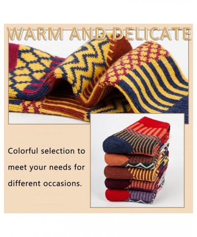 5 Pairs Womens Wool Socks Thick Warm Soft Winter Knit Cozy Crew Socks Christmas Gifts M-colorful Style $10.59 Activewear