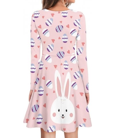 Women Dress Long Sleeve Midi Casual A-line for Party Club,Size S-4XL, Soft Comfortable Lightweight Easter Bunny Egg $17.15 Dr...