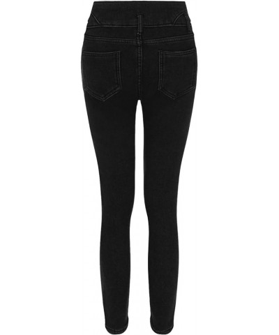 Women's Fleece Lined Jeans Thermal Flannel Lined Jeans Winter Warm Thicken Skinny Stretch Denim Pants Jeans A4-black $18.18 J...