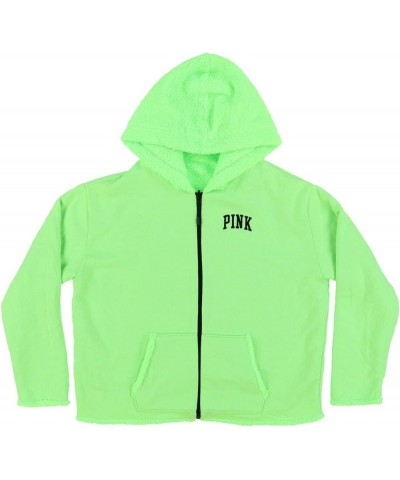 Pink Hoodie Reversible Sherpa Full Zip Sweatshirt Green $29.89 Hoodies & Sweatshirts