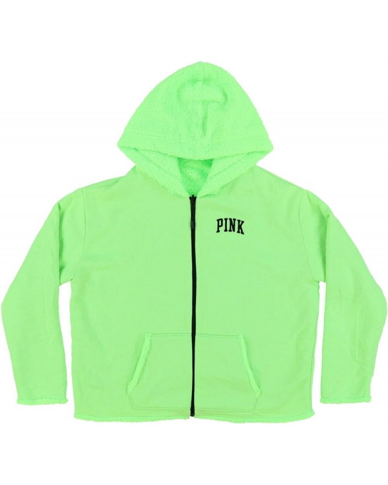 Pink Hoodie Reversible Sherpa Full Zip Sweatshirt Green $29.89 Hoodies & Sweatshirts