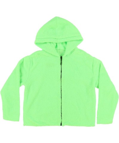 Pink Hoodie Reversible Sherpa Full Zip Sweatshirt Green $29.89 Hoodies & Sweatshirts