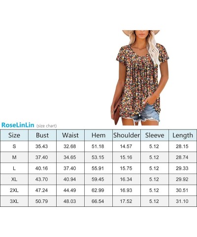 Womens Ruffle Sleeve Summer Tunic Tops V Neck Loose Fit Short Sleeve T Shirts A-ruffle Sleeve Bright Blue $16.00 Tops