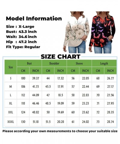 Long Sleeve Tee Shirts for Women V Neck Button Down Shirts Ethnic Floral Tunic Top Dressy Casual Henley Work Blouse 4-brown $...