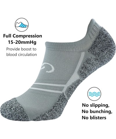 No Show Sports Compression Socks for Men Women with Cushion (4/8 Pairs) Gray (4 Pairs) $16.94 Socks