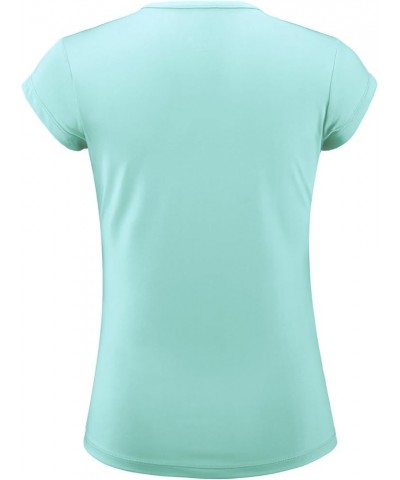 Tennis Shirts for Women Short Sleeves, Solid Golf T Shirts V-Neck Running Pickleball Clothes for Women Mint Blue $15.69 Activ...