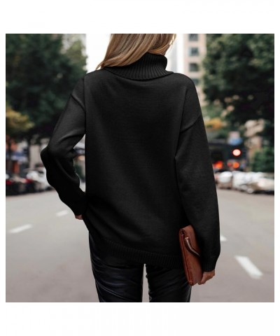 Womens Fall Tops 2023 Fashion Round Neck Long Sleeve Oversized Casual Ribbed Knit Loose Sweater Pullover Top 2184-maoyid-c-bl...