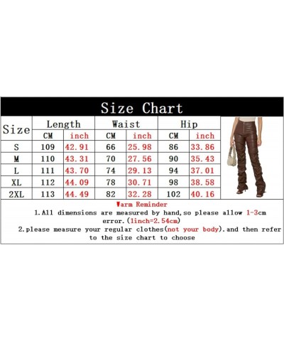 Black Leather Pants for Women High Waist Stacked Pants Leather Leggings Streetwear Club Pants Leggings Pants Brown $18.44 Leg...