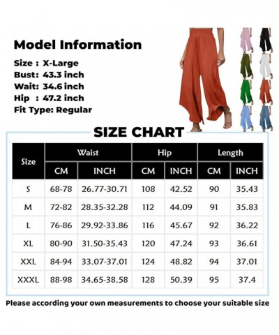 Wide Leg Pants for Women,2023 Casual Chiffon High Waist Elastic Palazzo Pants Drawstring Pleated Office Trouser J-black $9.07...