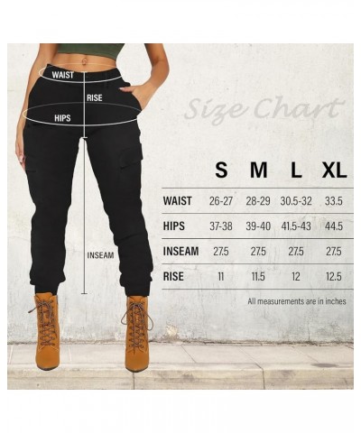 Women's Camo Cargo Jogger Pants – Slim Fit Army High Waisted Fatigue Elastic Waistband Camouflage Sweatpants Black $20.99 Pants