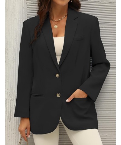 Oversized Blazers for Women Long Sleeve Open Front Casual Blazer Jackets Lapel Button Suit Jacket with Pockets Black $23.20 B...