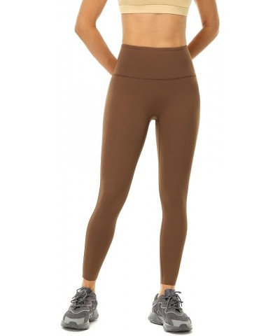 Women's No Front Seam Workout Leggings, Gym Running Compression Yoga Pants Chestnut Brown $10.90 Activewear