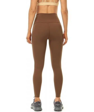 Women's No Front Seam Workout Leggings, Gym Running Compression Yoga Pants Chestnut Brown $10.90 Activewear