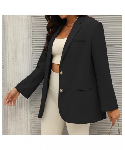 Oversized Blazers for Women Long Sleeve Open Front Casual Blazer Jackets Lapel Button Suit Jacket with Pockets Black $23.20 B...