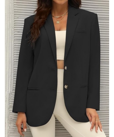 Oversized Blazers for Women Long Sleeve Open Front Casual Blazer Jackets Lapel Button Suit Jacket with Pockets Black $23.20 B...