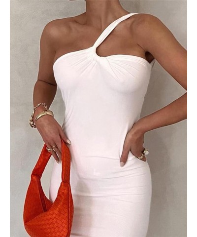 Sexy Backless Maxi Dress for Women Y2K Satin Spaghetti Strap Sleeveless Cowl Neck Bodycon Long Dress G Backless White $11.96 ...