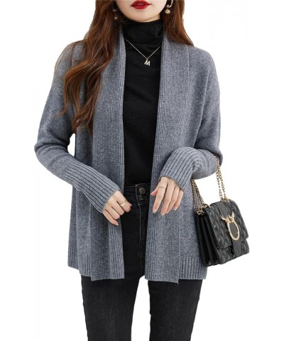 Women's Merino Wool Cardigans Sweater Vintage Warm Soft Long Sleeve Knitted Sweaters Gray9 $47.25 Sweaters