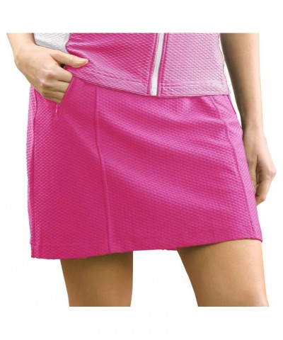 Women's Solid Emboss Texture Knit Skort 2842 Raspberry $8.75 Skirts