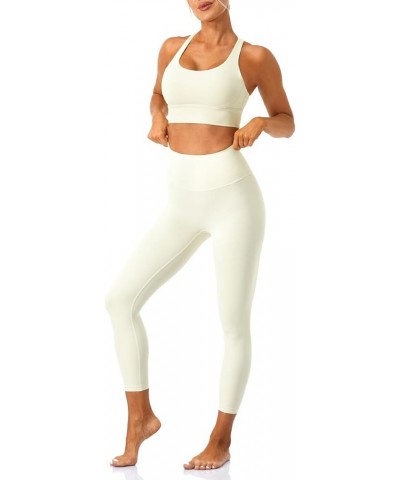 Women's Studio Essential Yoga Leggings 19"/ 23"/ 25"/ 28" - Soft Stretch Workout Active Tights Pants 23 inches Cream $13.34 L...