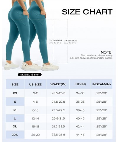 Softness Stretchy Workout Leggings 25" / 28" - High Waisted Yoga Pants for Women with Pockets 25 inches Turquoise $11.00 Others