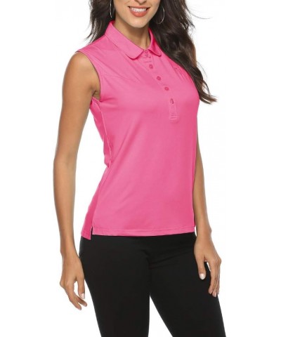 Golf Polo Shirts for Women Sleeveless Summer Sports Athletic Fashionable Workwear-Quick Dry Womens Tank Tops B-roseo $13.49 S...