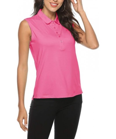 Golf Polo Shirts for Women Sleeveless Summer Sports Athletic Fashionable Workwear-Quick Dry Womens Tank Tops B-roseo $13.49 S...