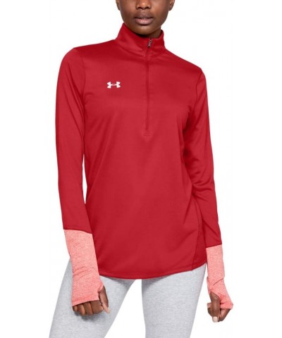 Women's Locker 1/2 Zip T-Shirt Red/ White Medium $12.93 Activewear