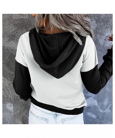 Womens 2022 Hooded Button Collar Drawstring Hoodies Pullover Sweatshirts Casual Long Sleeve Tops Shirts G-black $11.59 Hoodie...