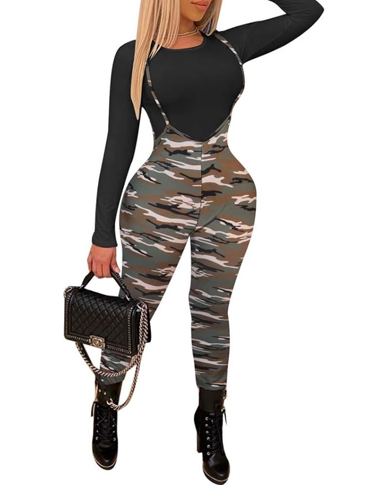 Womens Sexy Off Shoulder Tie Crop Top Plaid Print Bell Pants Suspenders Set 2 Piece Outfits Jumpsuits Overalls 2 Camo $26.99 ...