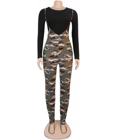 Womens Sexy Off Shoulder Tie Crop Top Plaid Print Bell Pants Suspenders Set 2 Piece Outfits Jumpsuits Overalls 2 Camo $26.99 ...